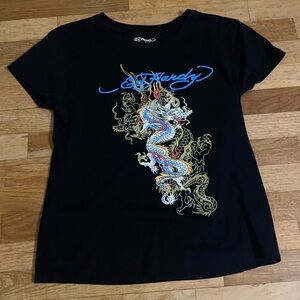 Ed Hardy Black Dragon Graphic T-Shirt xlg